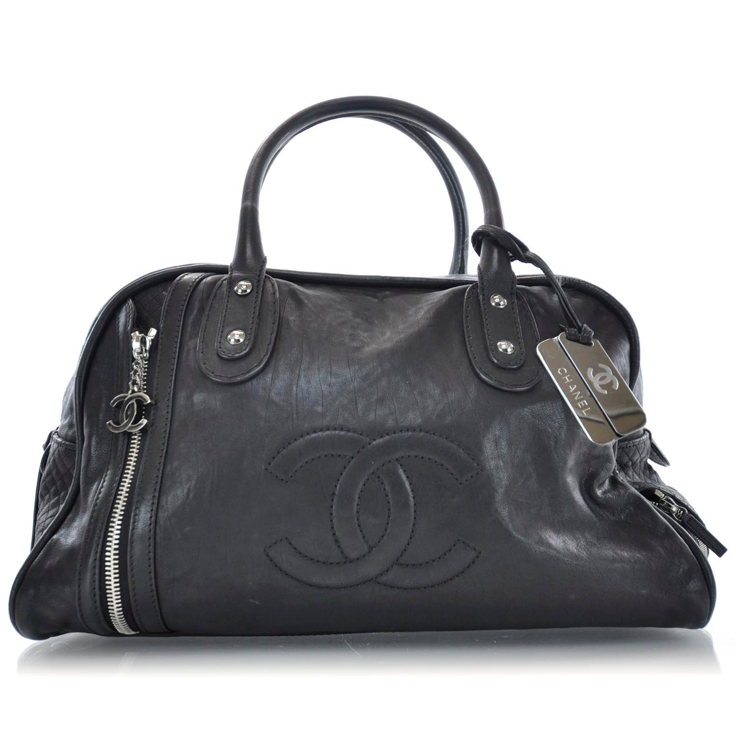 Calfskin Large Bowler Black