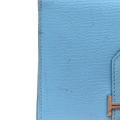 Hermes Chevre Mysore Bearn Compact Wallet Celeste 12 of 17