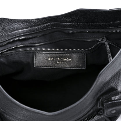 Balenciaga Shiny Grained Goatskin Black Metallic Edge City Black 6 of 9