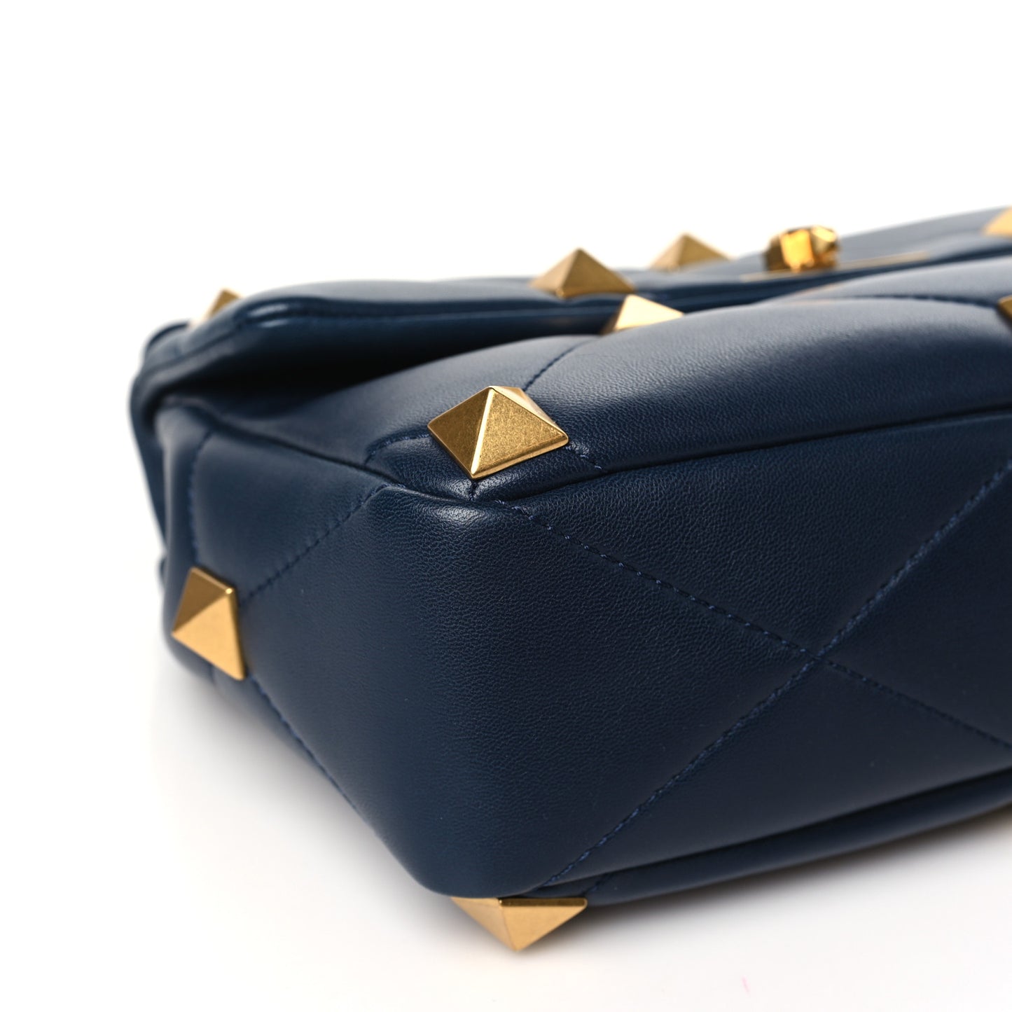 Nappa Large Roman Stud Shoulder Bag Marine