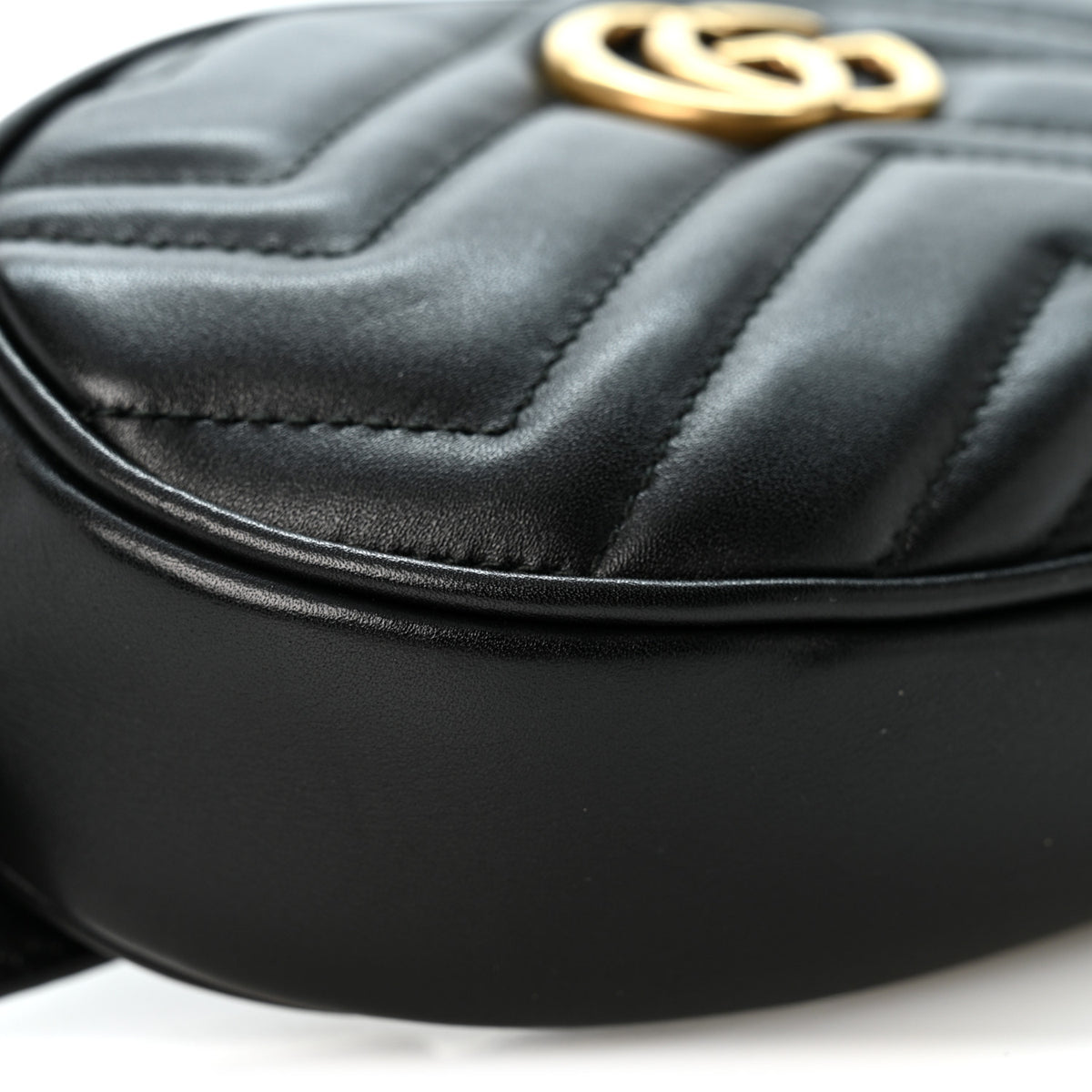 Gucci Calfskin Matelasse GG Marmont Belt Bag 75 30 Black 8 of 10