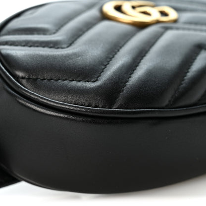 Gucci Calfskin Matelasse GG Marmont Belt Bag 75 30 Black 8 of 10