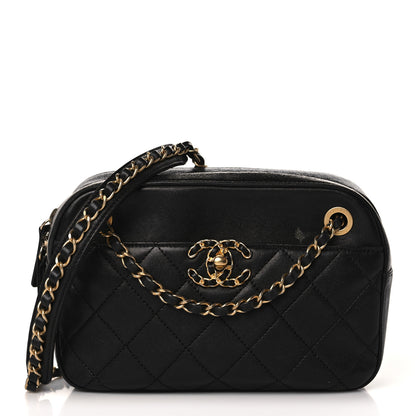 Chanel Goatskin Quilted Chanel 19 Camera Case Black 1 of 10