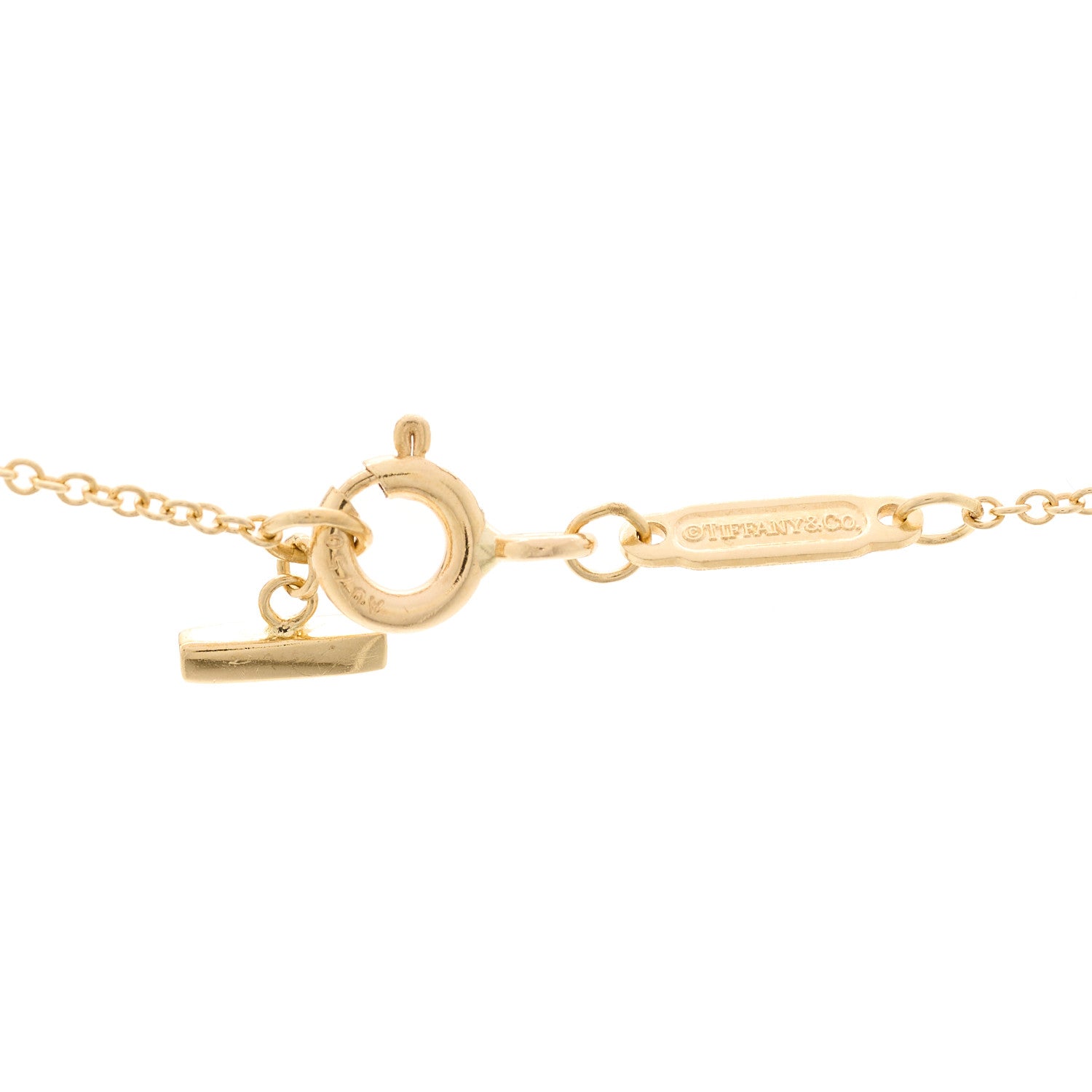Tiffany 18K Yellow Gold Small T Smile Pendant Necklace 4 of 4