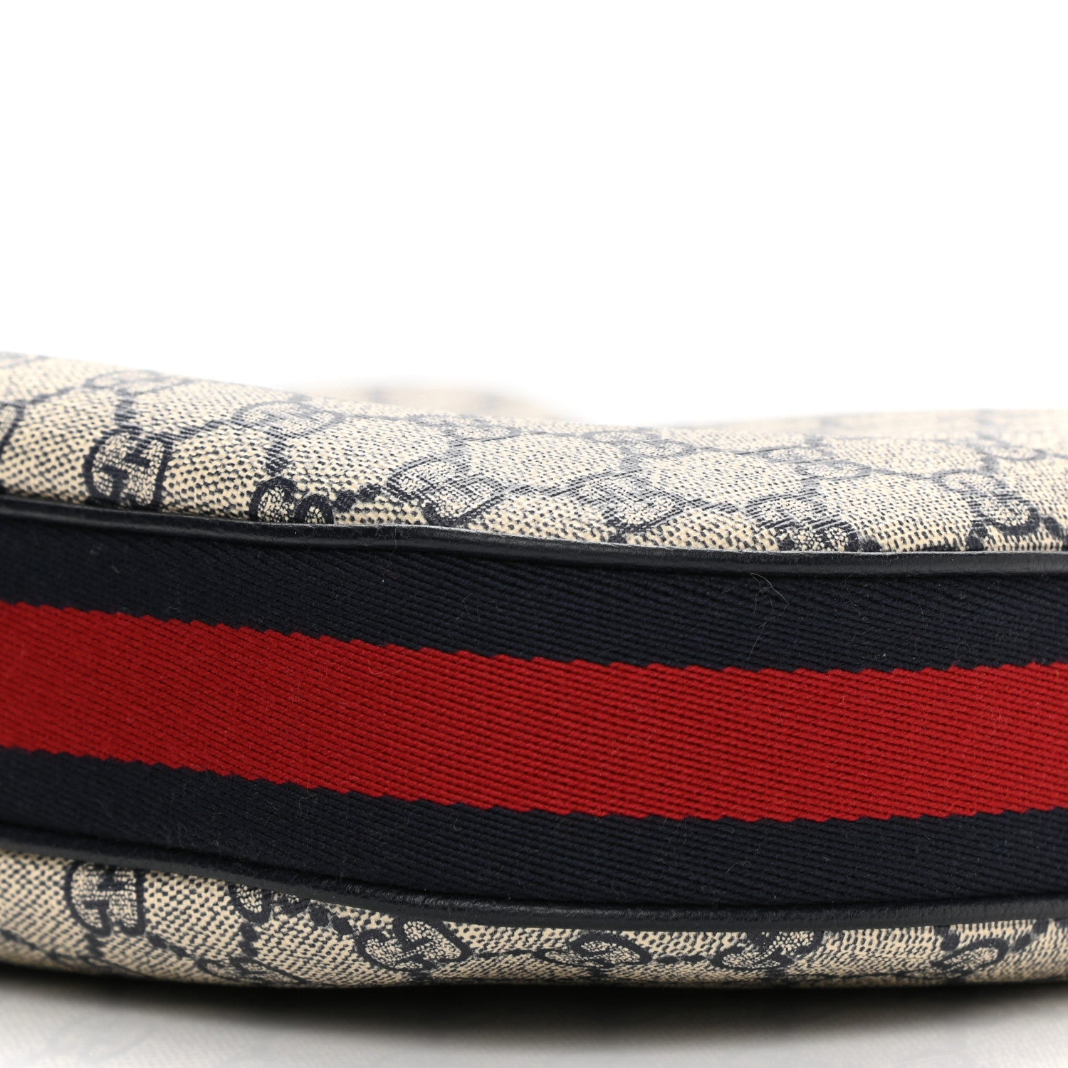 Gucci GG Supreme Monogram Textured Calfskin Web Large Attache Shoulder Bag Beige Blue 10 of 10