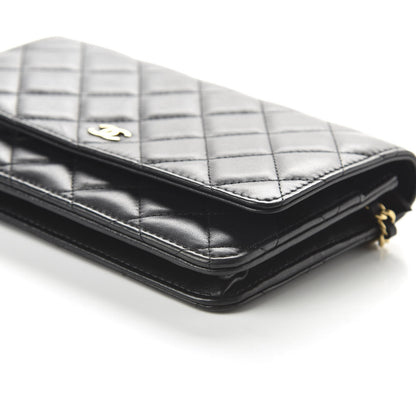 Chanel Lambskin Quilted Wallet On Chain WOC Black 7 of 12