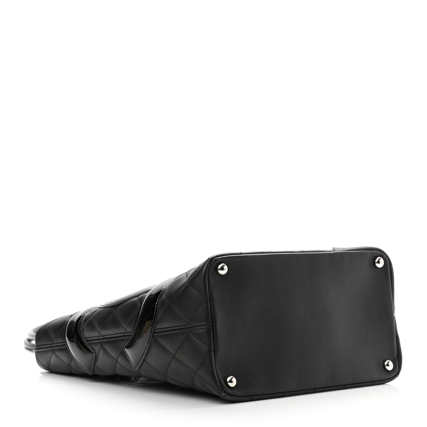 Calfskin Quilted Medium Cambon Tote Black