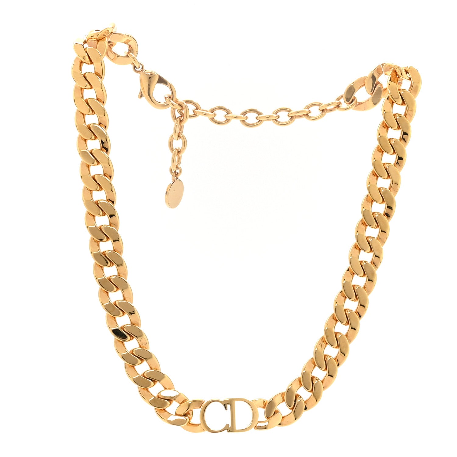 Christian Dior Metal CD Choker Necklace Gold 3 of 5