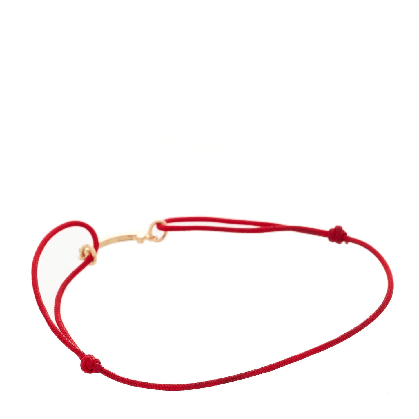 18K Rose Gold Mini T Smile Cord Bracelet Red