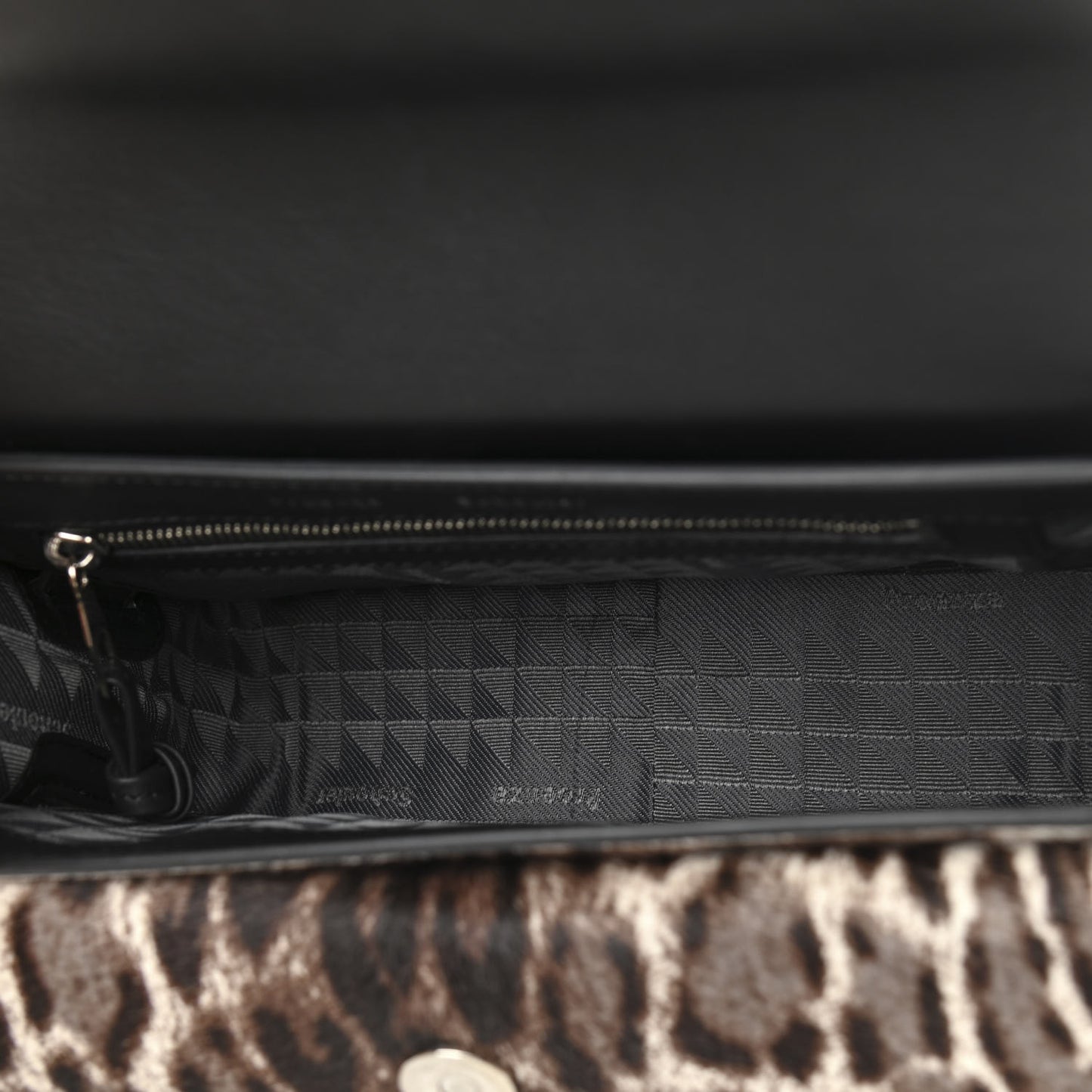 Calf Hair Leopard Print Mini PS11 Classic Shoulder Bag Black