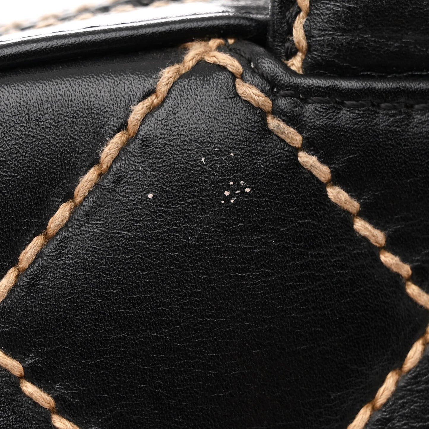 Calfskin Wild Stitch Vertical Top Handle Bag Black