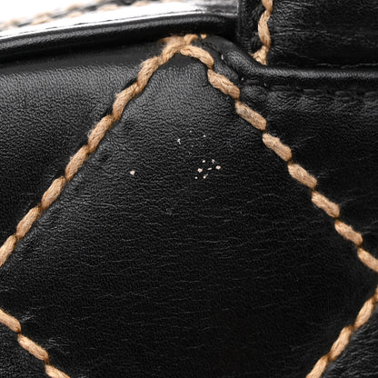 Chanel Calfskin Wild Stitch Vertical Top Handle Bag Black 13 of 15