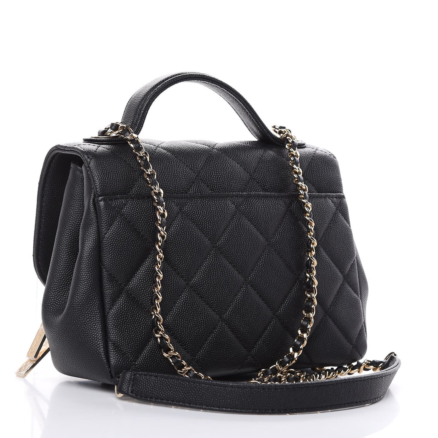 Caviar Quilted Mini Business Affinity Flap Black