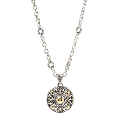 John Hardy Sterling Silver 22K Yellow Gold Dot Drop Pendant Necklace 1 of 5