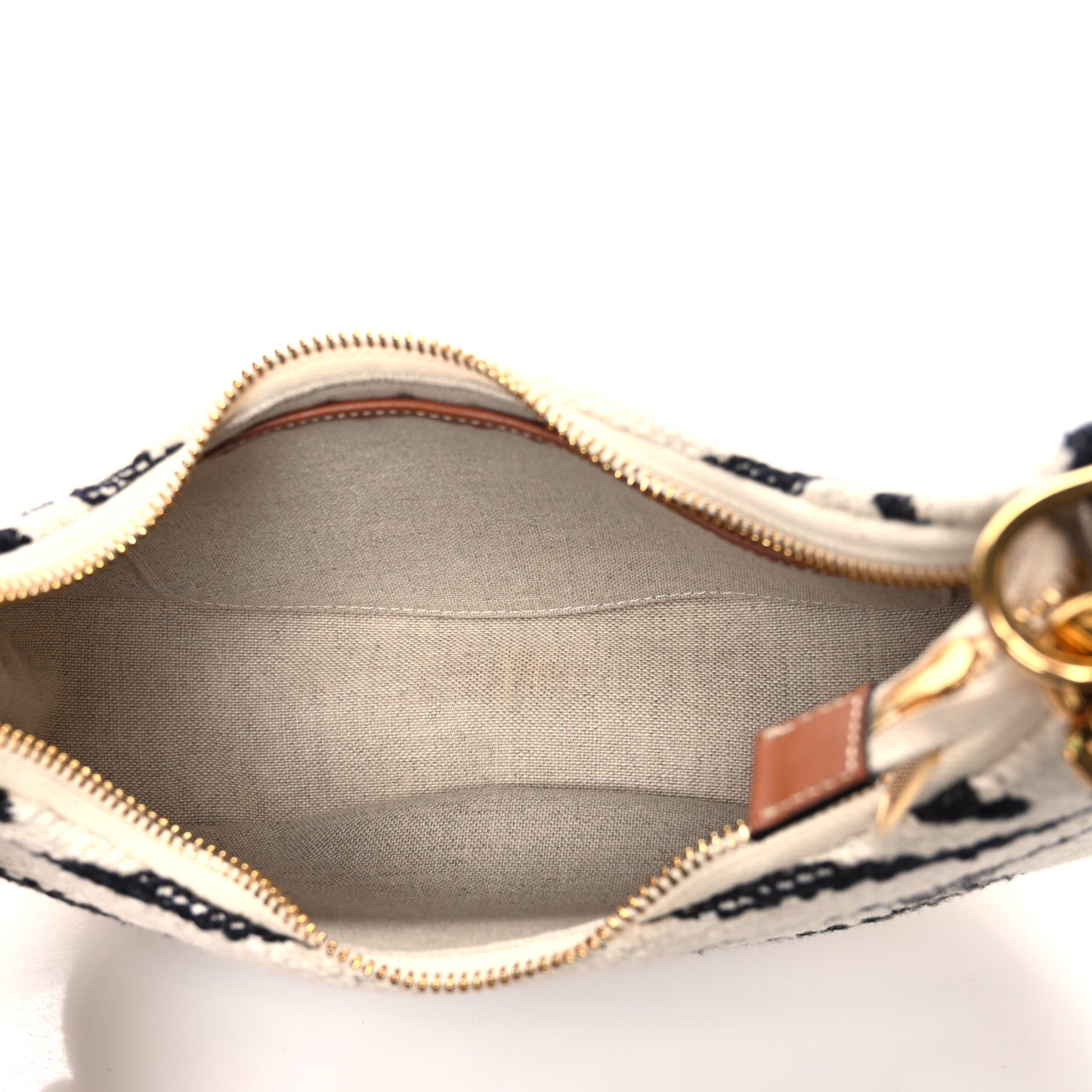 Textile Medium Ava Shoulder Bag White Black