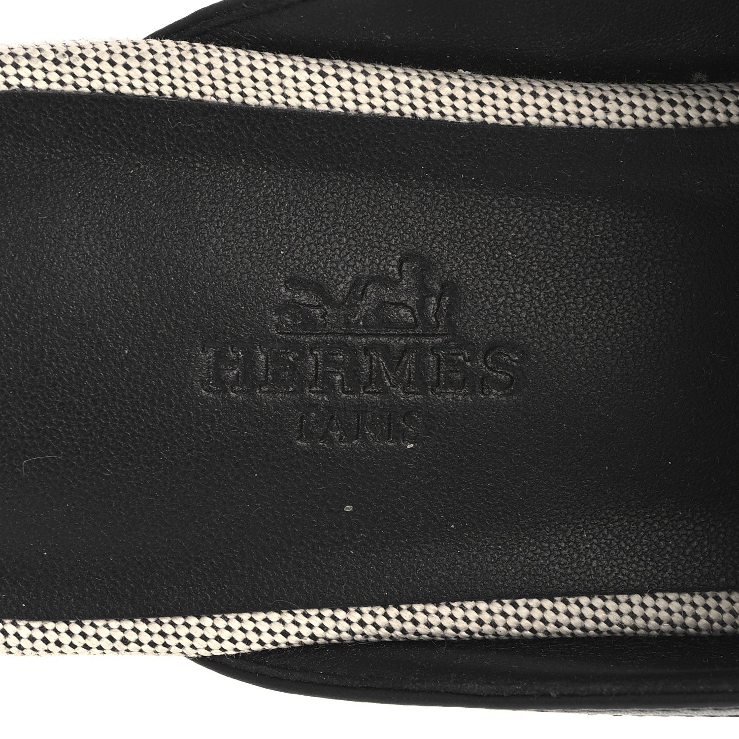 Hermes Canvas Calfskin Womens Groupie Mules 39.5 Prunoir Black 9 of 9