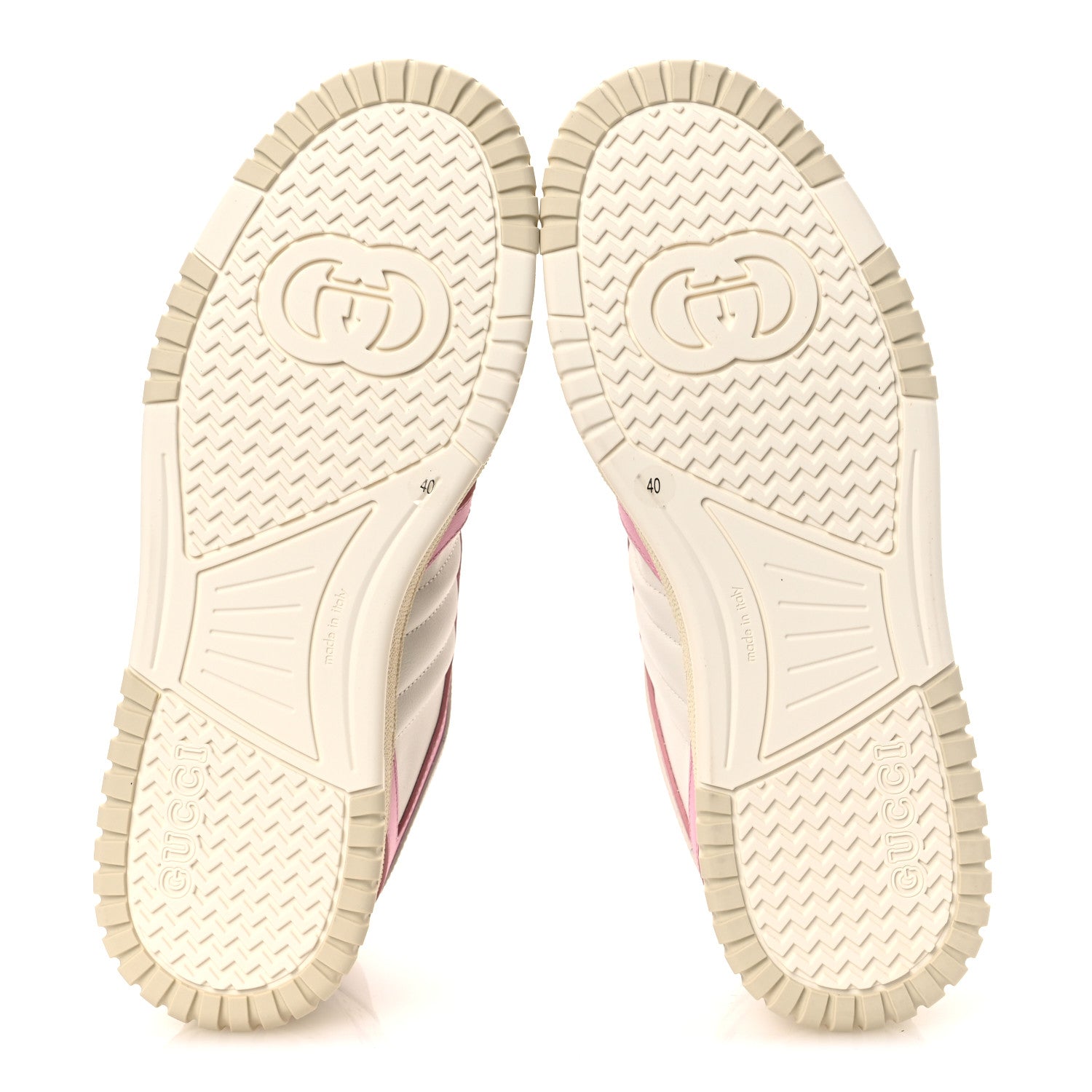 Gucci Calfskin Womens Re-Web Sneakers 40 White Pink 7 of 10
