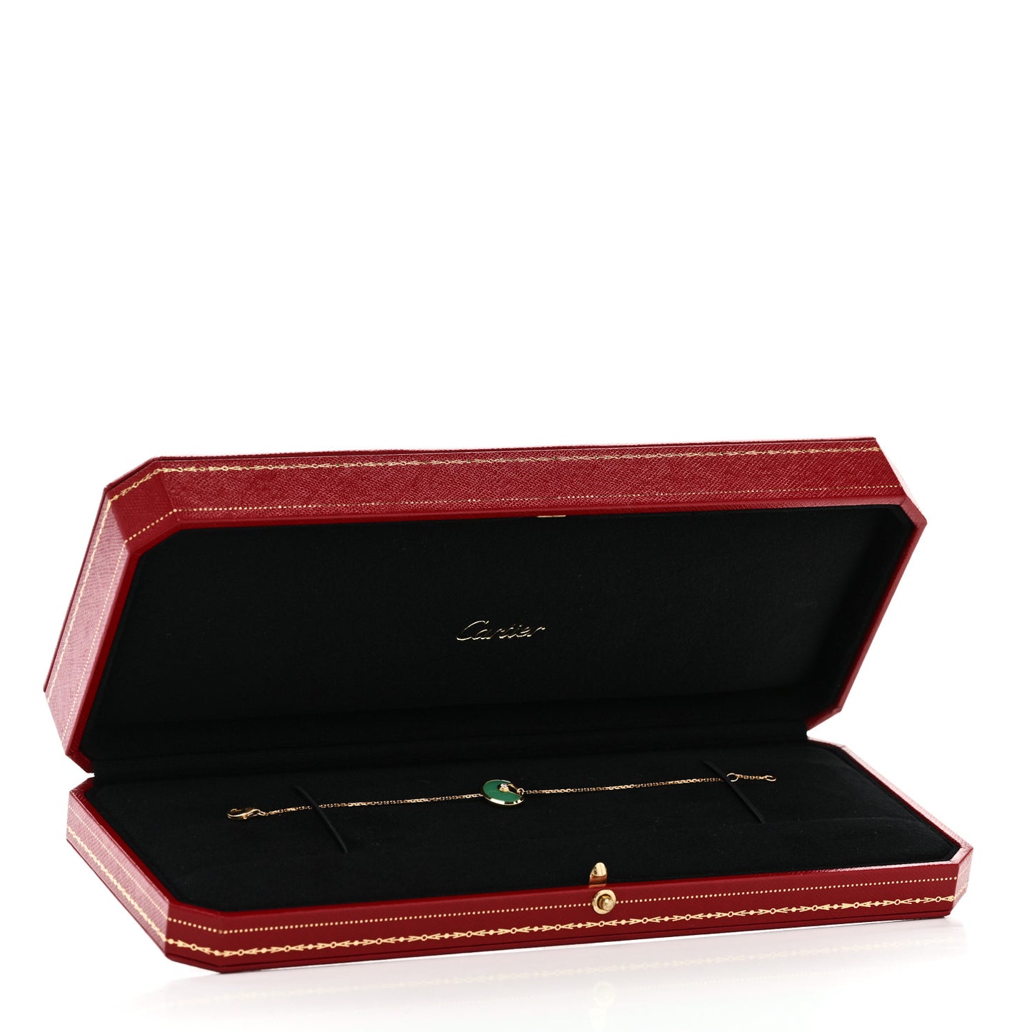 18K Yellow Gold Diamond Chrysoprase Amulette de Cartier Bracelet