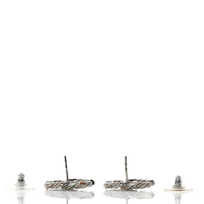 Chanel Crystal CC Twisted Earrings Silver 3 of 4