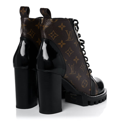 Louis Vuitton Patent Calfskin Monogram Star Trail Ankle Boots 39 Black 4 of 8