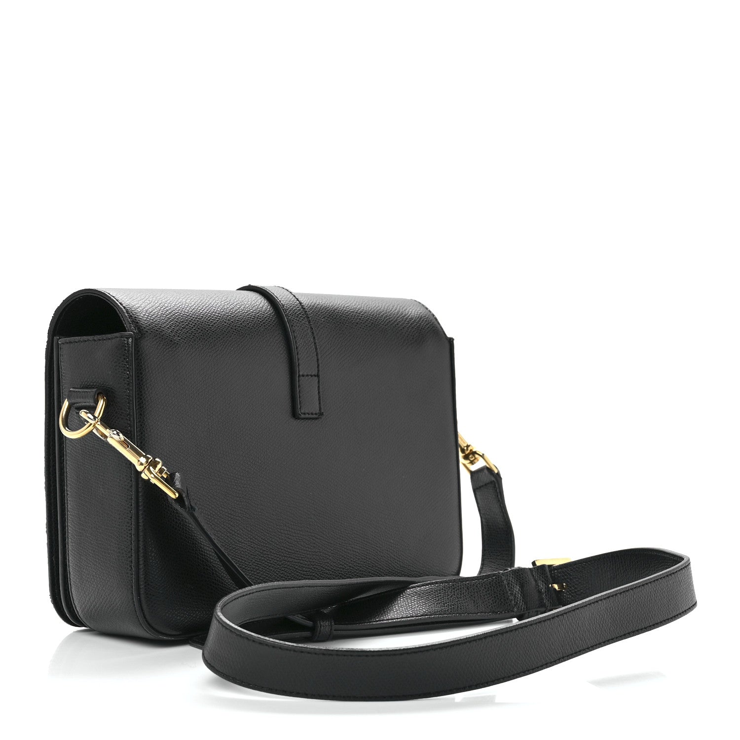 Saint Laurent Textured Calfskin Medium Classic Monogram Universite Bag Black 3 of 12