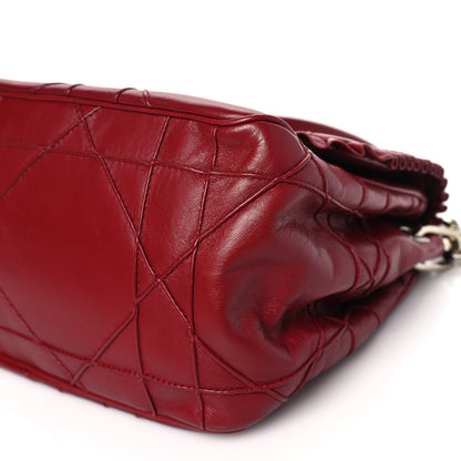 Christian Dior Lambskin Cannage Ruffle New Lock Flap Red 10 of 10