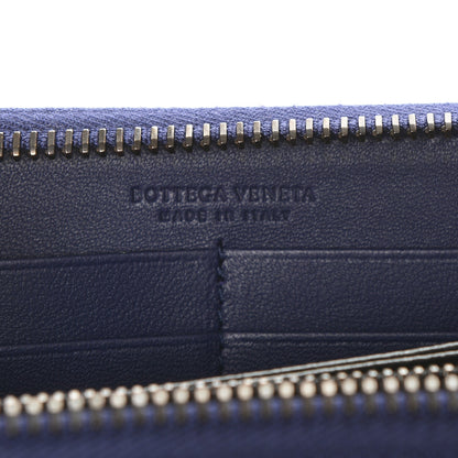 Bottega Veneta Nappa Intrecciato Zip Around Wallet Blue 6 of 6