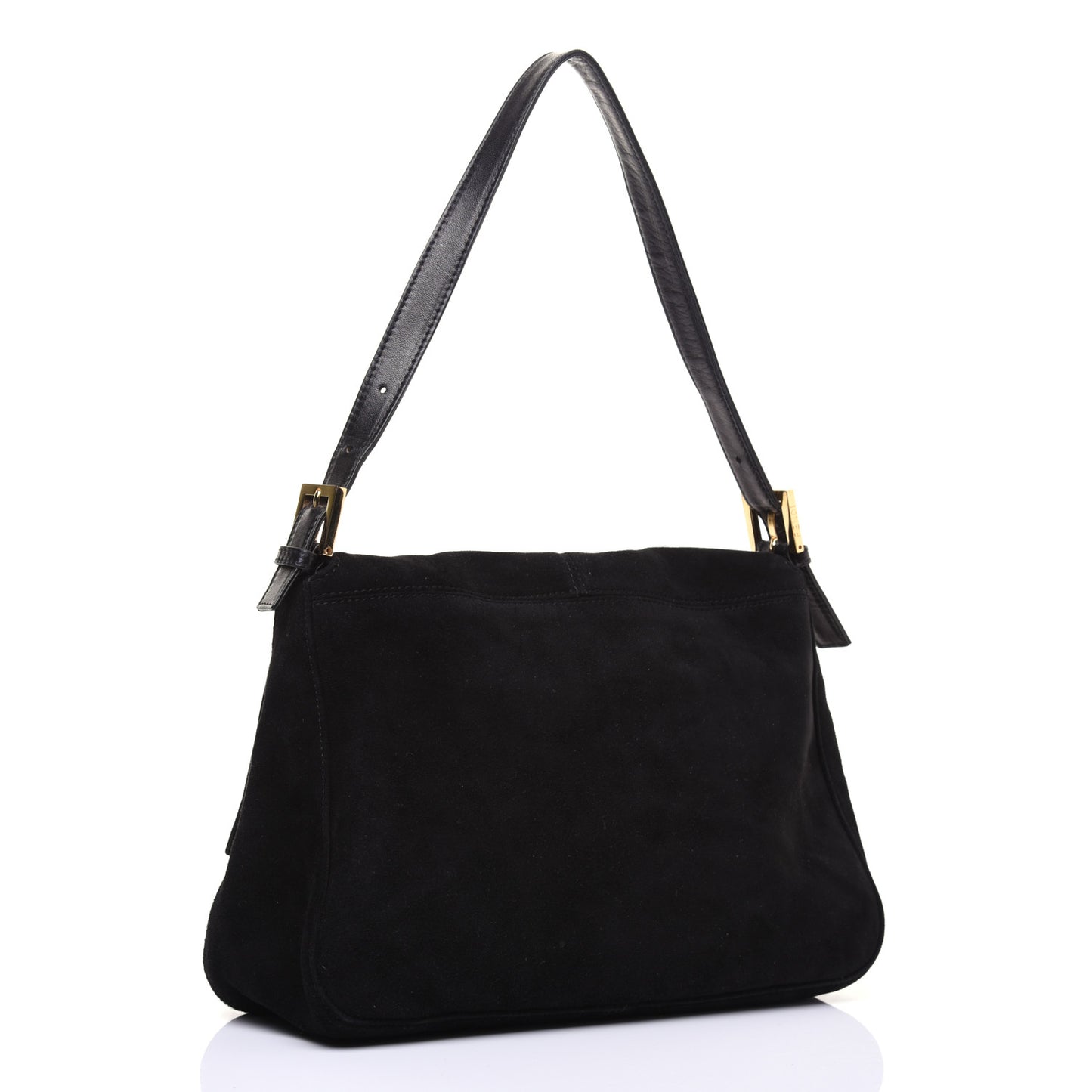 Suede Calfskin Mama Baguette Black