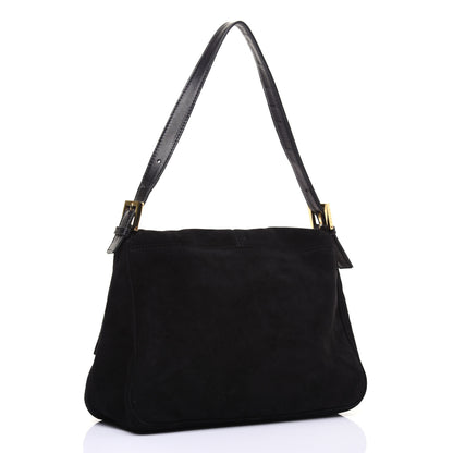 Fendi Suede Calfskin Mama Baguette Black 3 of 15