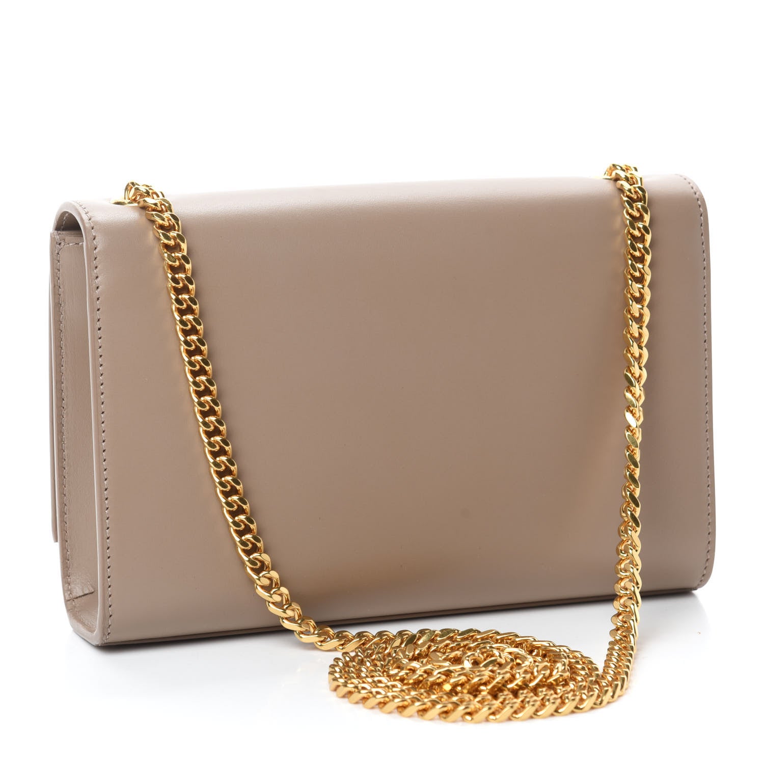 Saint Laurent Smooth Calfskin Small Classic Monogram Kate Tassel Satchel Dark Beige 3 of 12