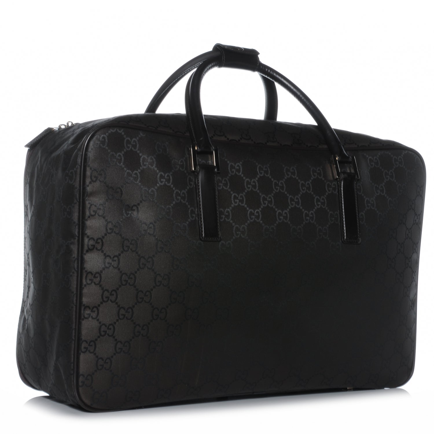 Gucci Nylon Monogram Small Lightweight Suitcase Luggage Brown 3 of 7