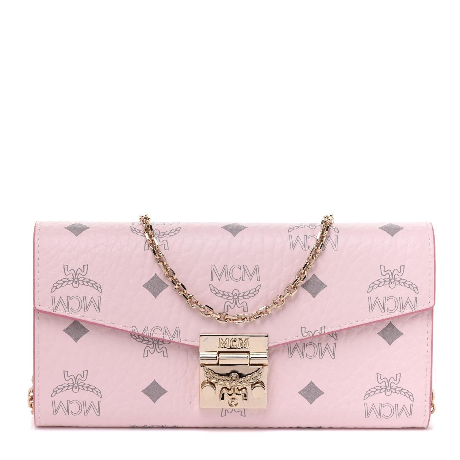 MCM Visetos Large Patricia Wallet On Chain Soft Pink 1 of 8