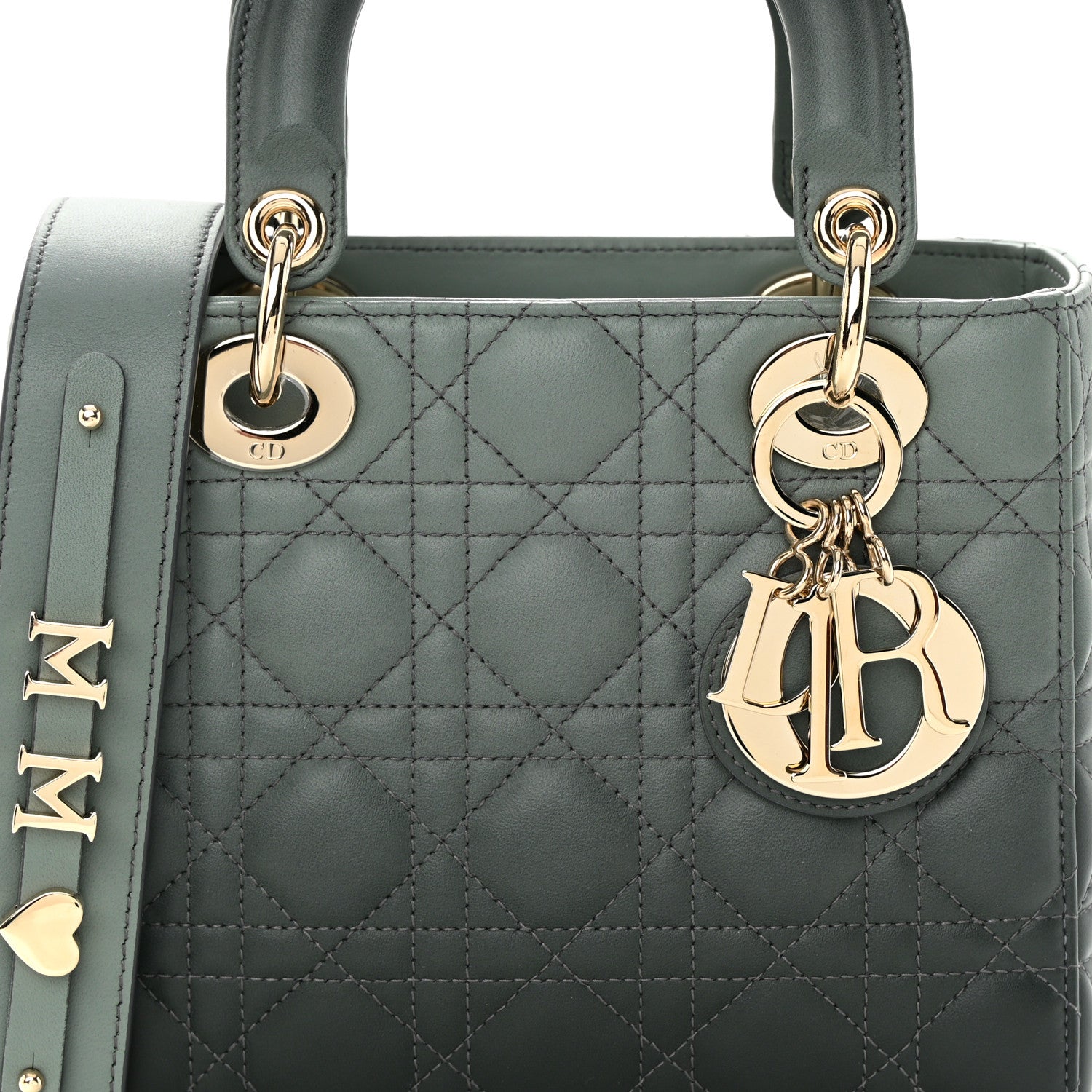 Christian Dior Lambskin Cannage Gradient Small My ABCDior Lady Dior Grey 11 of 12