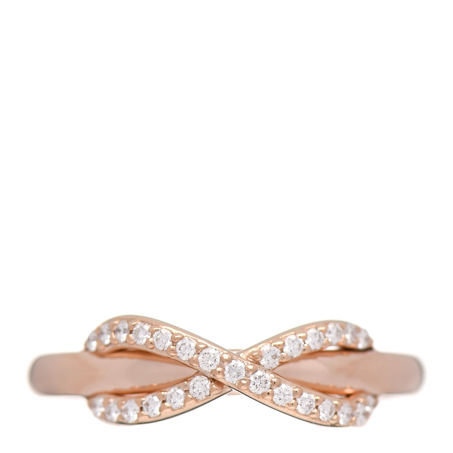 18K Rose Gold Diamond Infinity Ring 54 7