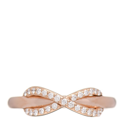 Tiffany 18K Rose Gold Diamond Infinity Ring 54 7 1 of 5