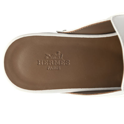 Hermes Calfskin Carlotta Mules 36 White 7 of 8