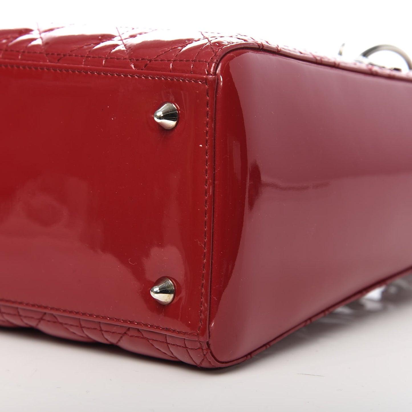 Patent Cannage Medium Lady Dior Red