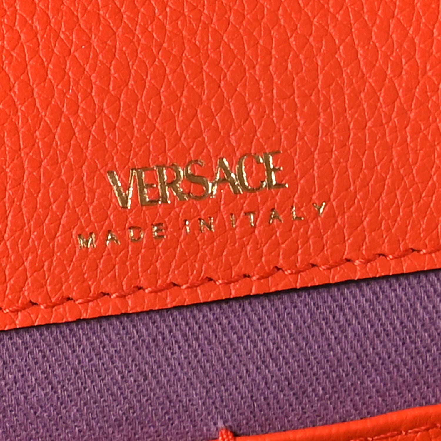 Versace Grained Calfskin La Medusa Crossbody Bag Orange 6 of 9