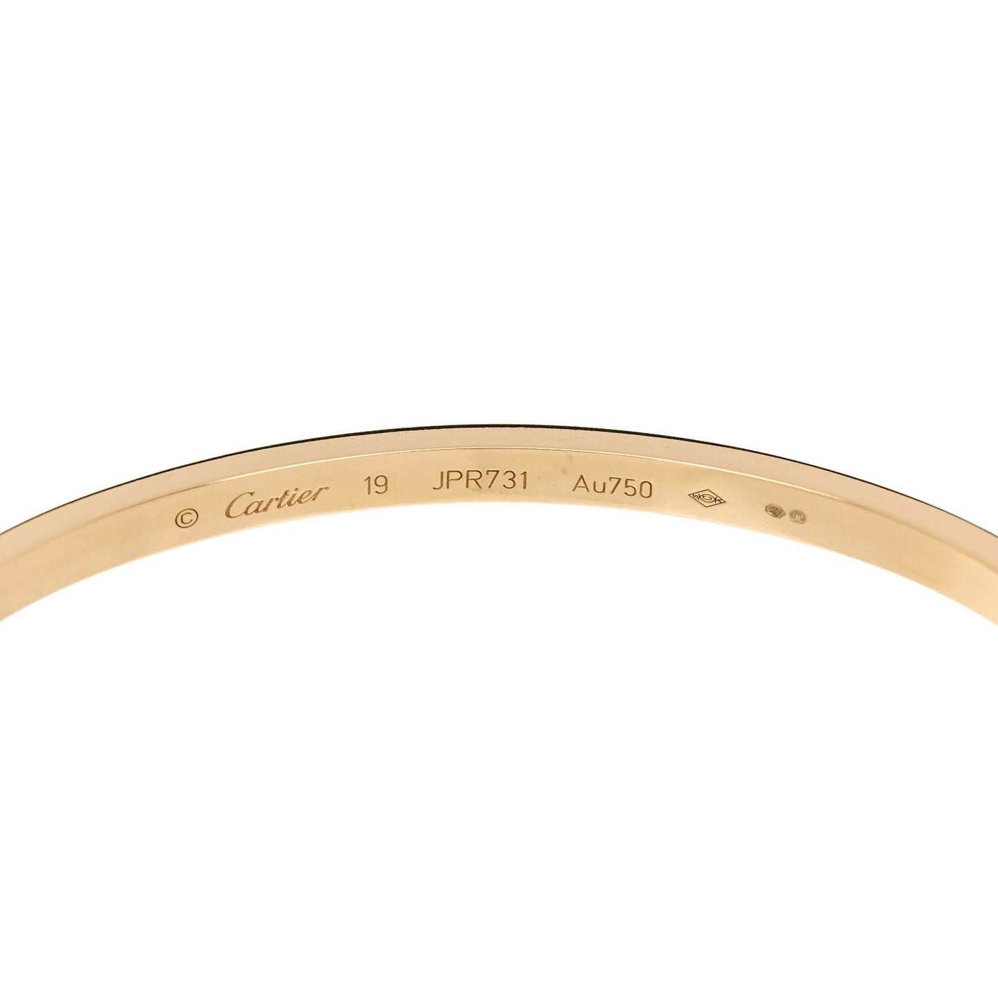18K Yellow Gold Small LOVE Bracelet 19