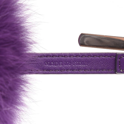 Fendi Fox Fur Shiny Nappa Bi-Color M ABCharm Bag Charm Viola Lago Viola Plus 3 of 5