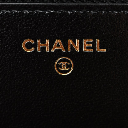 Chanel Shiny Lambskin Quilted Golden Links Wallet On Chain WOC Black 6 of 11