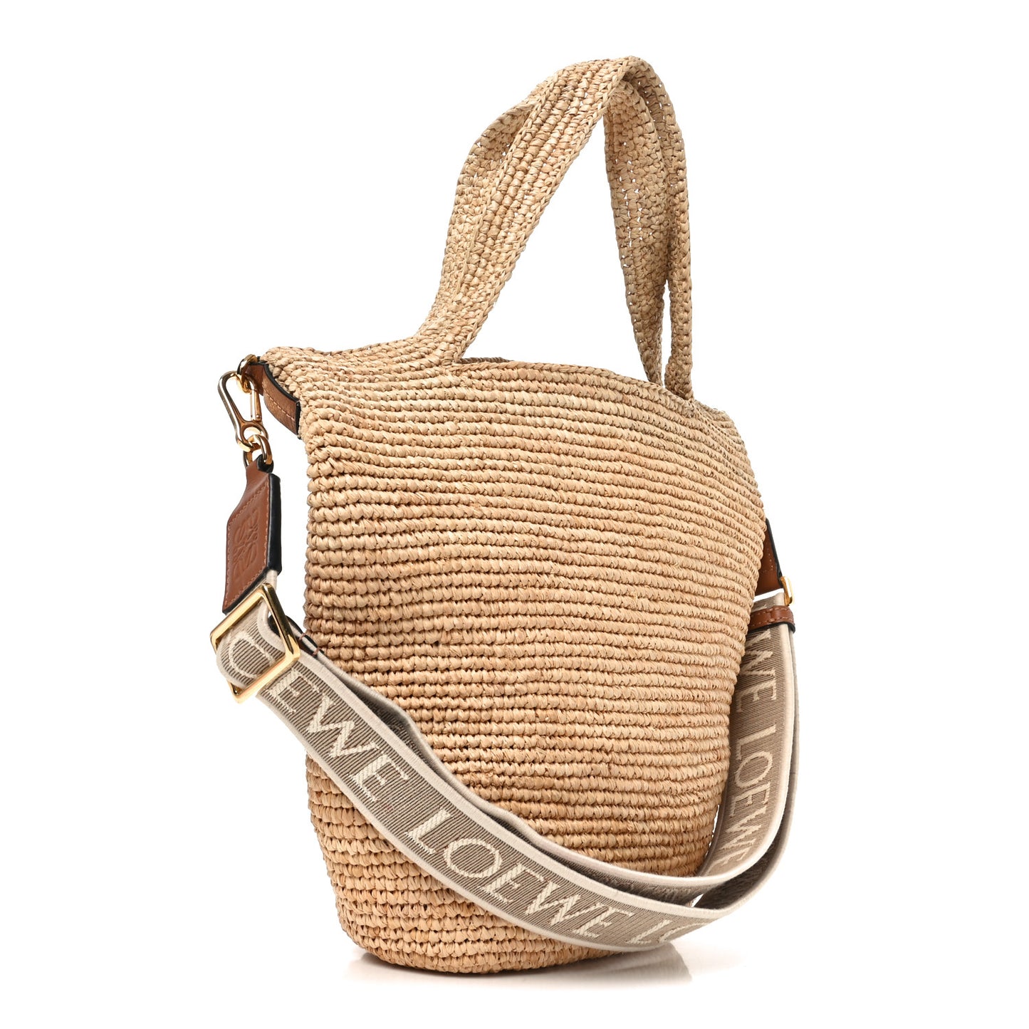 Raffia Mini Slit Tote Bag Natural Tan