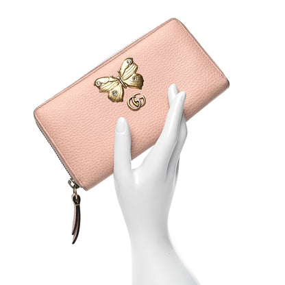 Gucci Calfskin Butterfly Farfalla Zip Around Wallet Perfect Pink 2 of 14