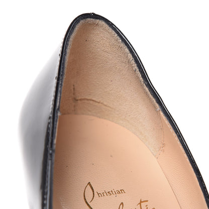 Christian Louboutin Patent Lady Peep 150 Pumps 39 Black Red 8 of 11