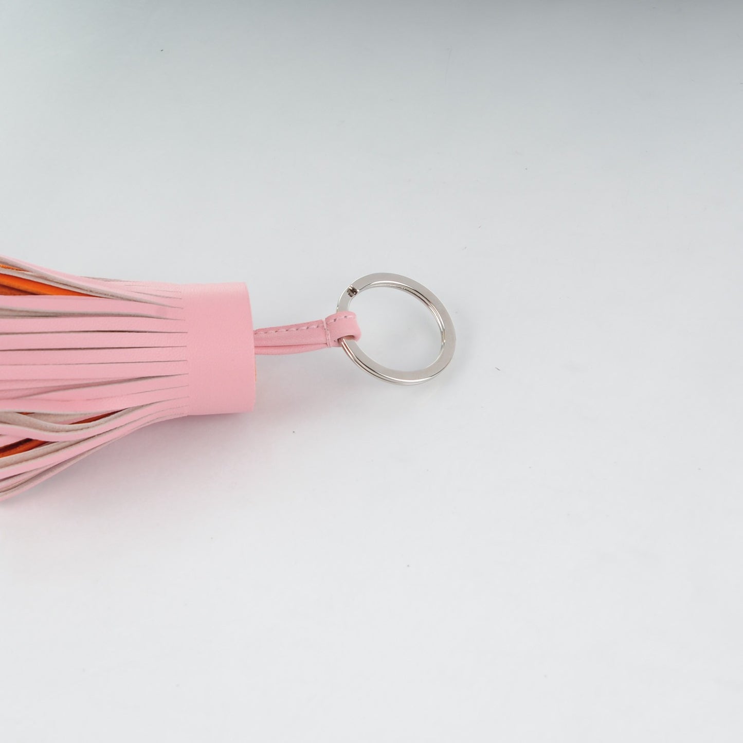 Lambskin Tri-Color Carmen Tassel Key Holder Rose Sakura Orange Bougainvillea