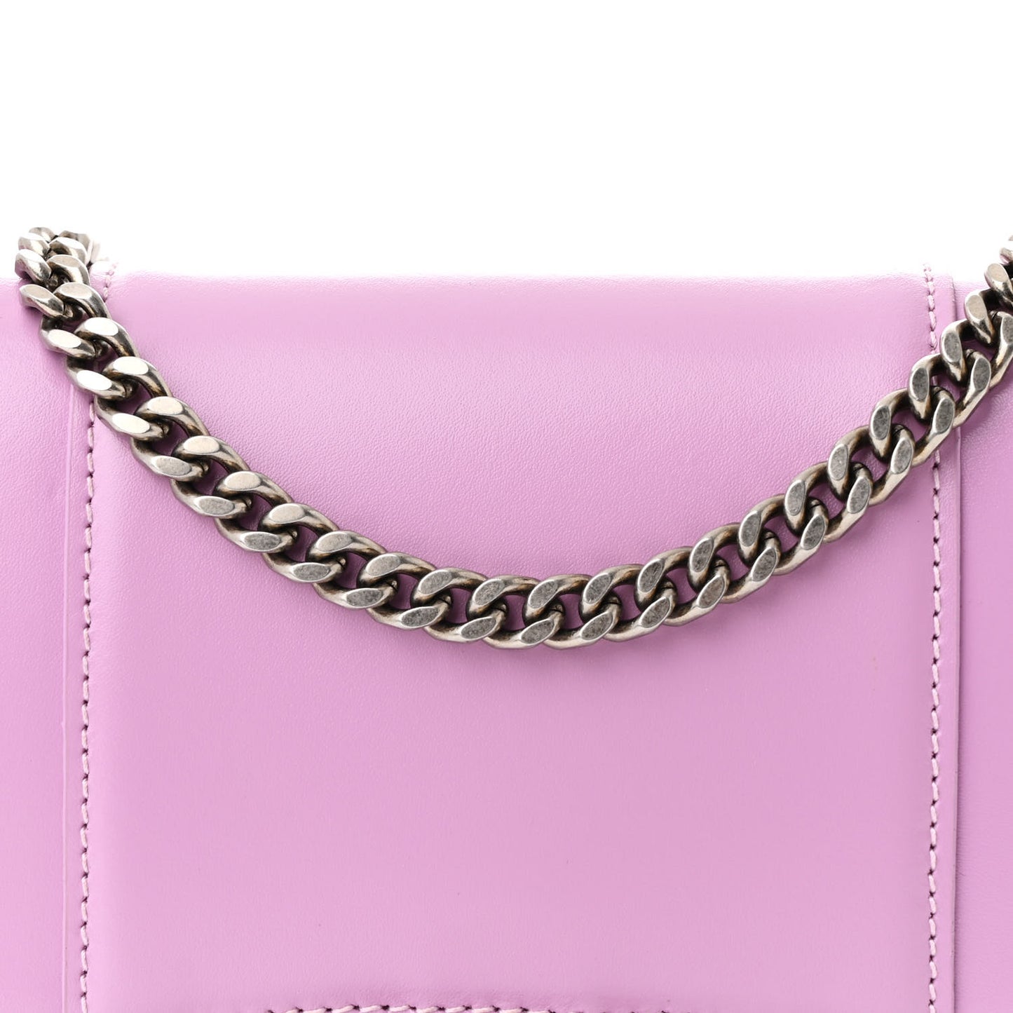 Shiny Box Calfskin Tonal B Hourglass Chain Bag Liliac