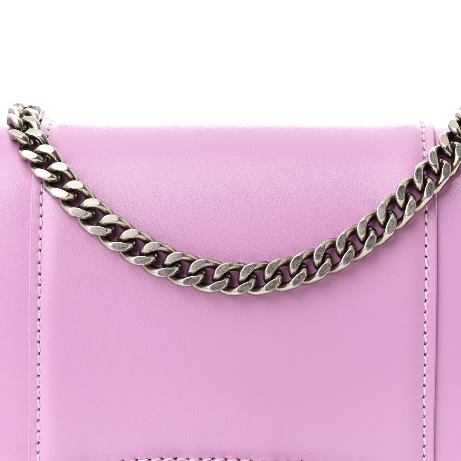 Balenciaga Shiny Box Calfskin Tonal B Hourglass Chain Bag Liliac 7 of 9