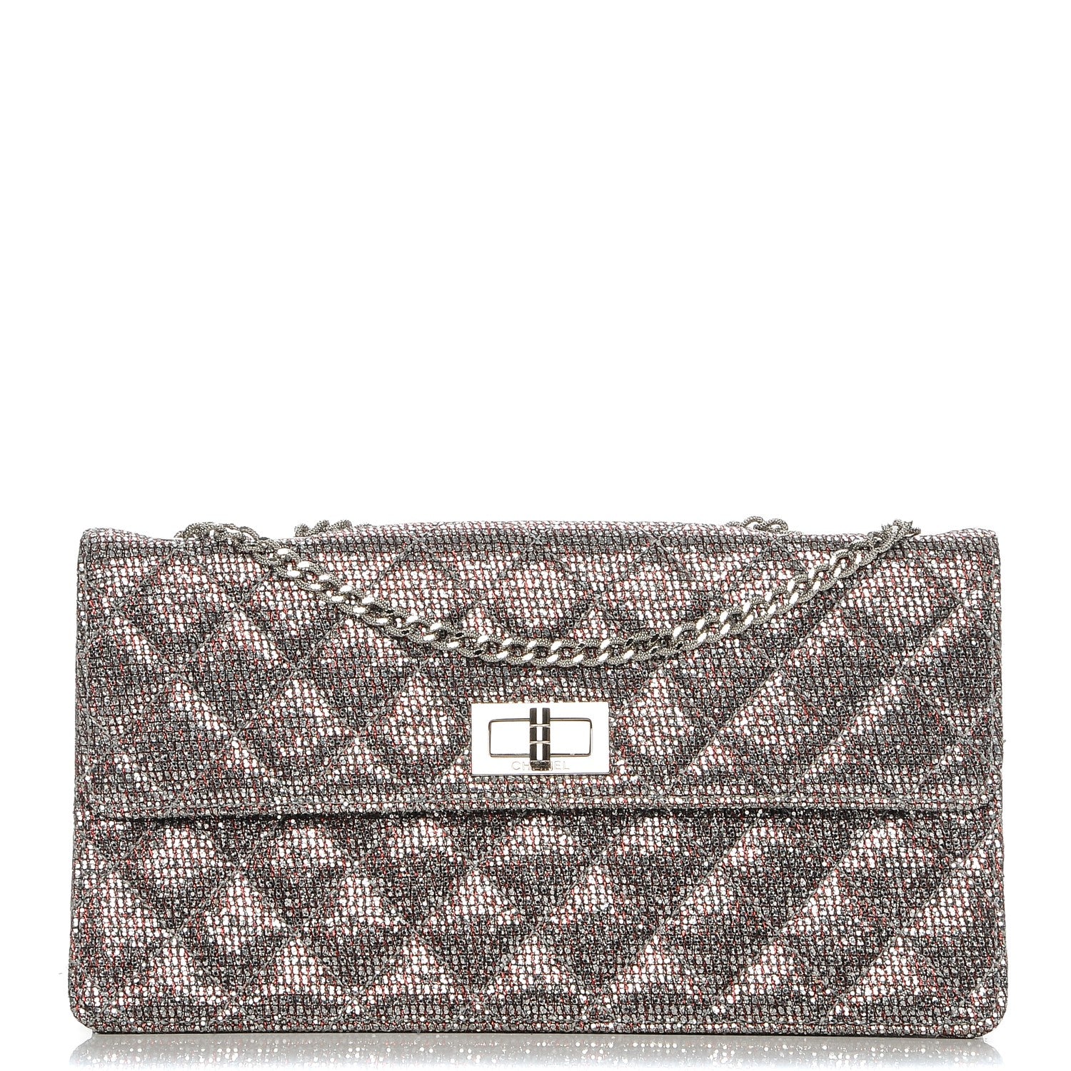 Chanel Crystal Quilted Mademoiselle Reissue 2.55 Flap Silver 1 of 7