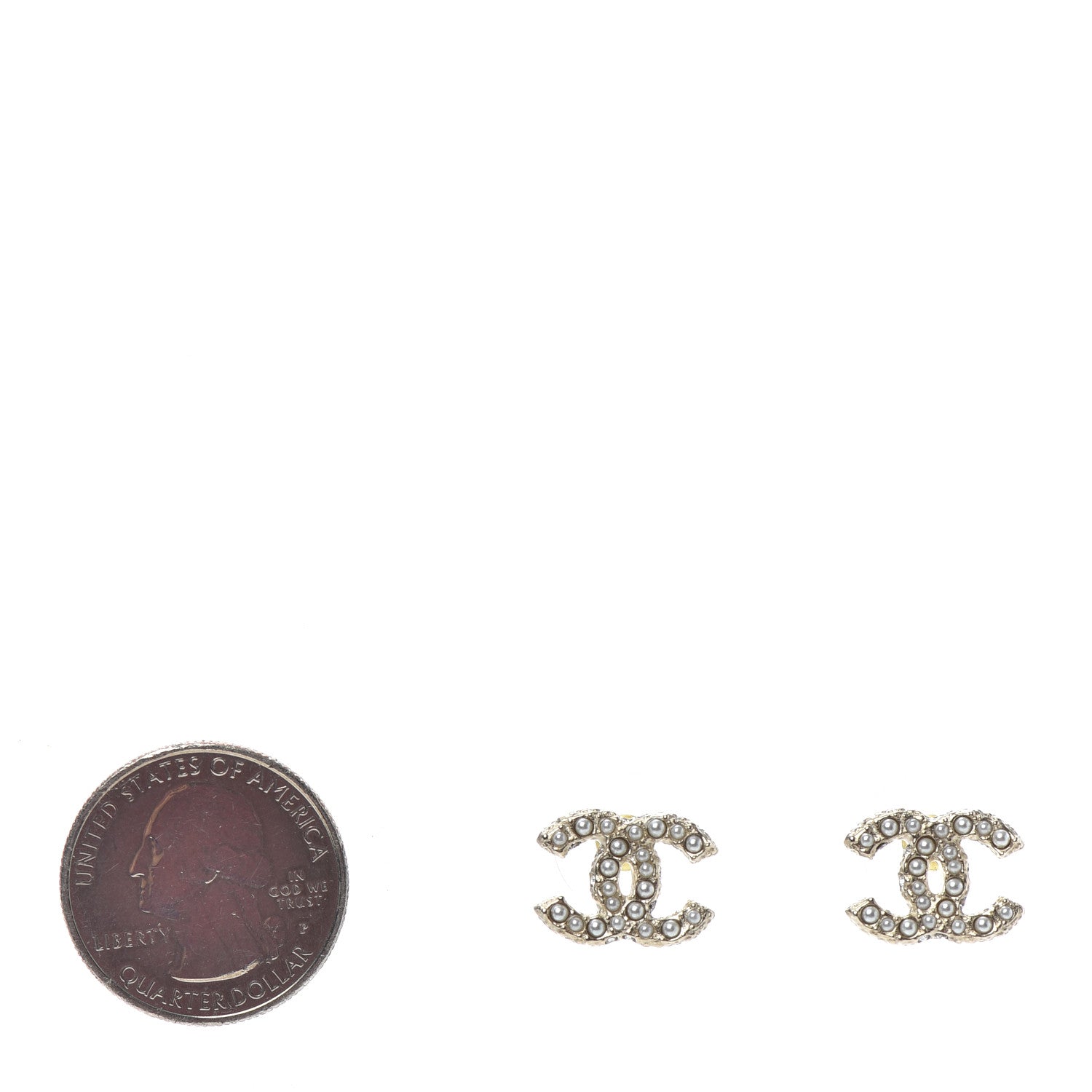 Chanel Pearl CC Earrings Gold 2 of 4