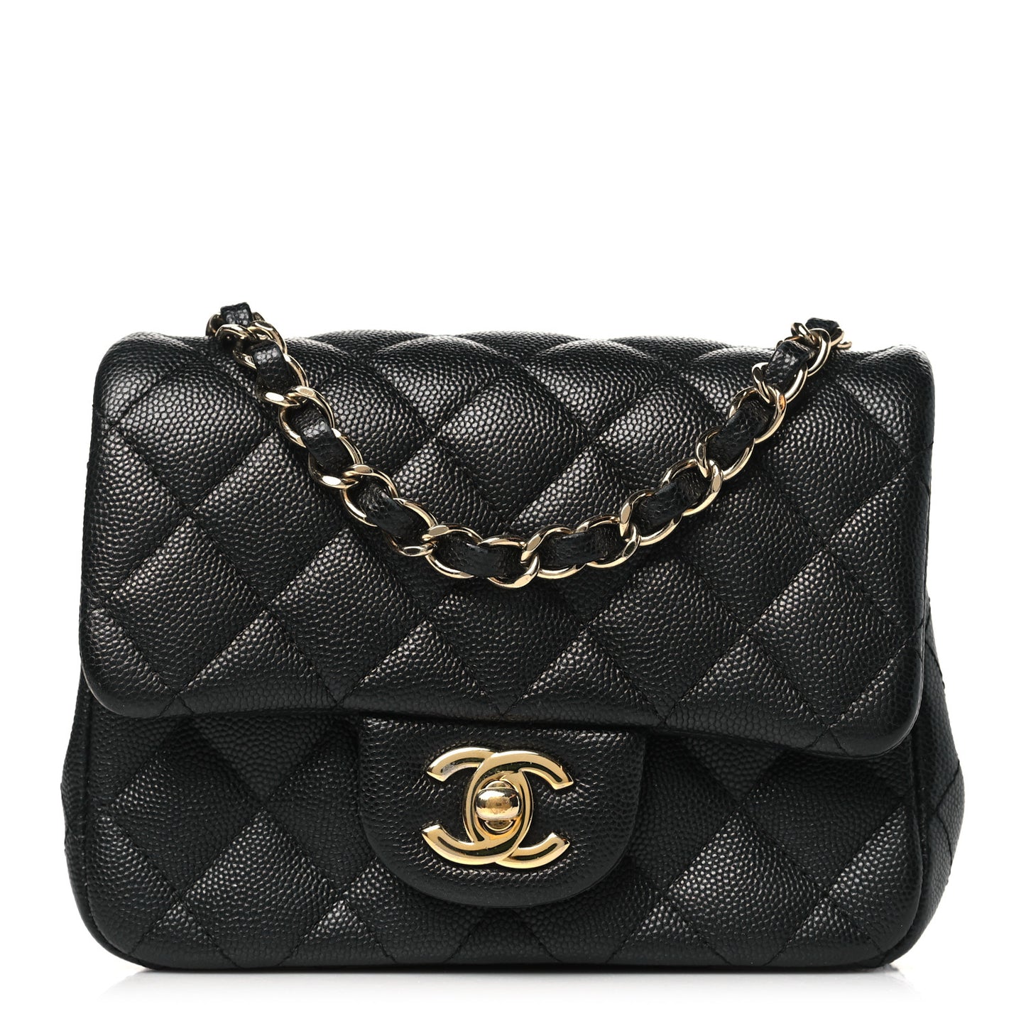 Caviar Quilted Mini Square Flap Black